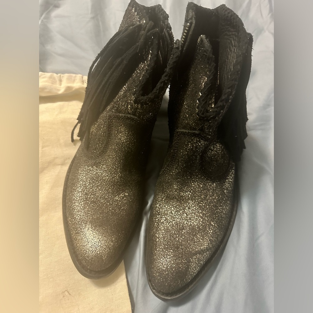 Liberty Black Fringe Cowgirl Boots - Picture 3 of 5